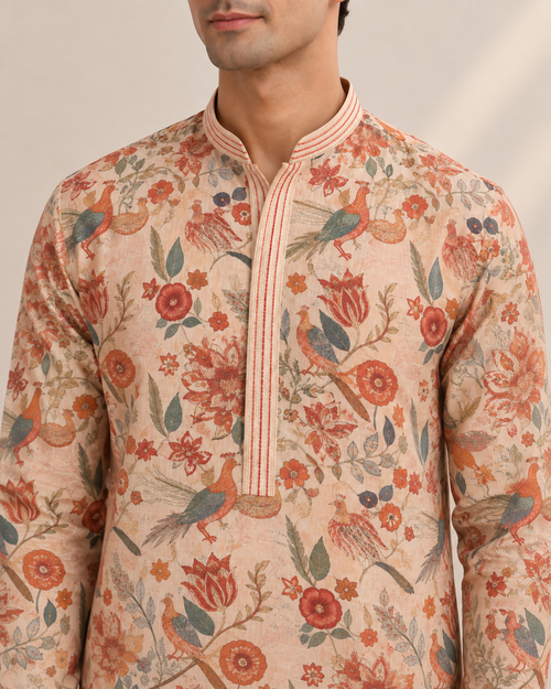 Gulnaar Ivory Printed Kurta Set