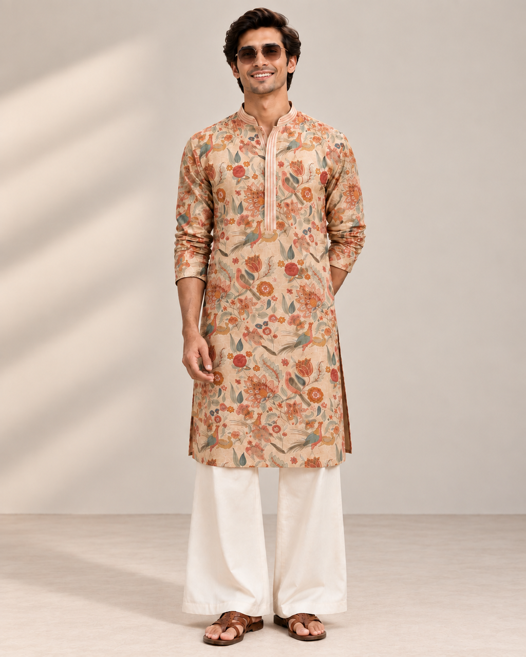 Gulnaar Ivory Printed Kurta Set